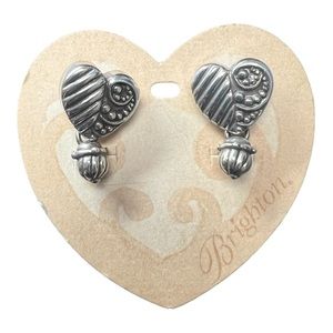 Brighton Silver Balinese Heart Drop Earrings